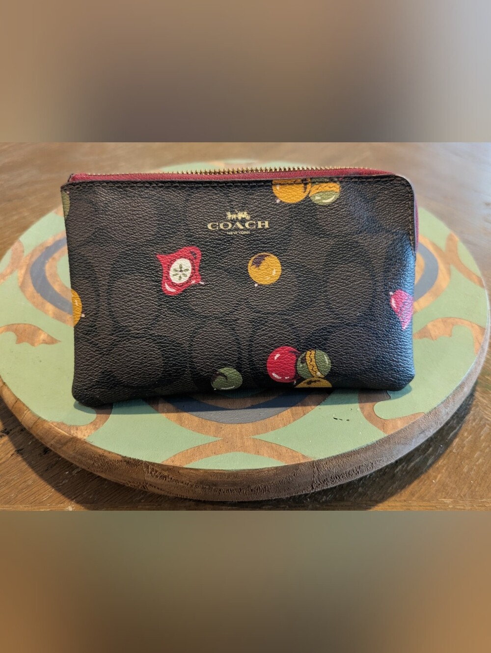 Coach Signature Holiday Ornament Wristlet (Missing Zipper Pull/Broken Zipper)
